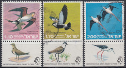 ISRAEL 1975 Nº 587/589 CON TAB USADO,PAJAROS - Usados (con Tab)