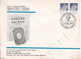 A3066 - 150ani Aparitia Prima Revista Ion Radulescu, Cercul Filatelic Al Ziaristilor Ziua Presei, Bucuresti 1987 Romania - Covers & Documents