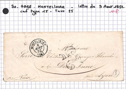 30 - Gard -(29)  - MONTELIMAR - (Voir Descriptif De La Vente Avec Photo Du Scan) - 1849-1876: Periodo Clásico