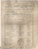 M13 /  Concours De DESSIN  ECOLE PRIMAIRE 1916  Lauréates DEPARTEMENT DE LA SEINE PARIS  EXAMENS - Décrets & Lois