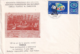 A3070 - 125 Ani De La Aparitia Revistei "Familia" Iosif Vulcan Redactor Bucuresti 1990  Romania - Cartas & Documentos