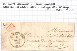 31 - Haute Garonne  -(30)  - SAINT GAUDENS -   (Voir Descriptif De La Vente Avec Photo Du Scan) - 1801-1848: Précurseurs XIX