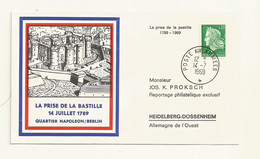 MARIANNE DE CHEFFER  SUR ENVELOPPE ORIGINALE  CACHET  POSTES AUX ARMEES DU 14/07/1969. - 1967-1970 Marianne De Cheffer