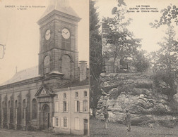 DARNEY LA GROTTE RUE DE LA REPUBLIQUE L'EGLISE ET LES ENVIRONS LOT 4 CARTES - Darney