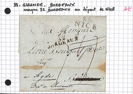33 - Gironde -(32)  - BORDEAUX - Marque Postale (Voir Descriptif De La Vente Avec Photo Du Scan) - 1801-1848: Precursors XIX