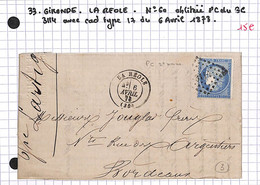 33 - Gironde -(32)  -  LA REOLE - Obl PC Du GC 3114 (Voir Descriptif De La Vente Avec Photo Du Scan)  - - 1849-1876: Periodo Classico