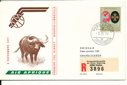 Liechtenstein Air Afriqe First Direct Flight Geneve - Libreville 3-11-1971 - Storia Postale