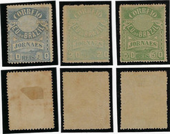 Brazil Year 1890 Complete Series Stamp For Newspaper Southern Cross Crux 10 20 50 Réis Unused Catalog US$178 - Neufs