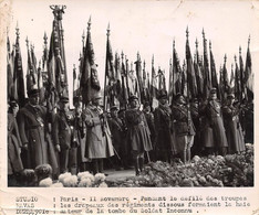 Photographie     Paris   11 Novembre . Drapeaux Autour De La Tombe Du Soldat Inconnu      (voir Scan Et Commentaires) - Guerra, Militares