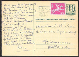 SWITSERLAND/SUISSE Postkarte/postcard Michel P 207 Mit Zusatzfrankatur/ Additional Stamp Sent 1965 - Entiers Postaux