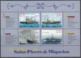 St. Pierre Et Miquelon 1999 - Ships - Miniature Sheet Mi Block 6 (781-784) ** MNH - Blocks & Kleinbögen