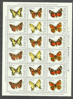 Poland 1991 - Butterflies, Sheet, MNH - Feuilles Complètes