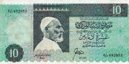 LIBYA 10 DINARS ND 1989 P-56 VF "free Shipping Via Registered Air Mail" - Libië