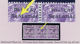 Ireland 1922 Dollard Rialtas Black Ovpt 3d Violet Strip With Vars "Inverted V For A" And "Flaw Through Rial" - Neufs