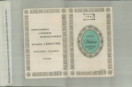 PARFUM DEDICACE CHERAMY PARIS CALENDRIER 1967 Publicité MAISON LEMAITRE CHATEAU CHINON    (AVRI 2021 ABL 076) - Petit Format : 1961-70