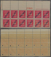 Brazil 1906 Block Of 12 Postage Due Stamp RHM-30 American Bank Note ABN 100 Réis Specimen Hole Overprint Mint - Postage Due