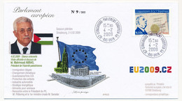 0,55 De Gaulle Obl Strasbourg Parlement Européen 4/2/2009 - M. Mahmoud Abbas (Autorité Palestinienne) - Storia Postale