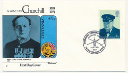 GRANDE BRETAGNE - 4 Enveloppes FDC Sir Winston Churchill 9 Oct. 1974 - 1971-1980 Decimal Issues