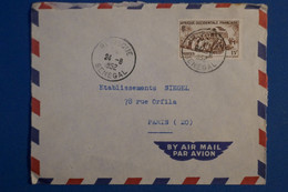 P18 AOF SENEGAL  BELLE LETTRE  1952 PAR AVION RUFISQUE PETIT BUREAU  POUR PARIS + AFFRANCH. PLAISANT - Lettres & Documents