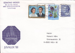 Luxembourg JUVALUX '88 Cachet Slogan Flamme 'Europe Contre Le Cancer' ESCH-SUR-ALZETTE 1988 Cover Lettre - Storia Postale