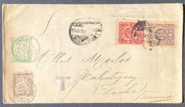 Lettre Du Mexique 1905 N°190 & 192 De Mazatlan Pour La France à Valentigney Taxée En Arrivée Taxe N°29 & 30 TTB - México
