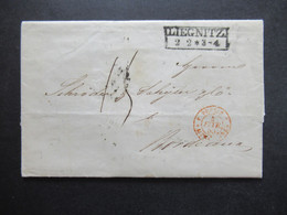 AD2.2.1853 Preussen Niederschlesien Ra2 Liegnitz Auslandsbrief Nach Bordeaux Rücks. 5 Stempel Davon 3x Bahnpost Stp. - Lettres & Documents