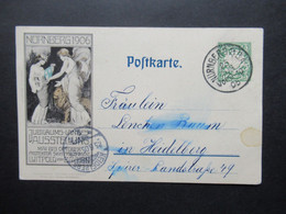 AD Bayern Sonder GA / PP Nürnberg 1906 Jubiläums Landes Ausstellung Stempel Nürnberg Ausstellung Verwendet Am 25.8.1905 - Enteros Postales