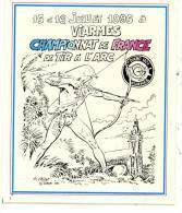 RAHAN. AU CHAMPIONNAT DE FRANCE DE TIR A L'ARC A VIARMES 1995. RARE AUTOCOLLANT PUB. DESSIN Inédit D' André CHERET - Autocollants