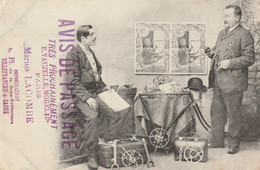Carte Publiciataire Magasin De Cycle E. Vauzelle, Morel & Cie Paris - Marius Lacombe - Villefranche Sur Saonne - 1903 - Cycling