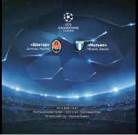 Football Program  UEFA Champions League 2015-16 Shakhtar Donetsk Ukraine - " Malmö FF " Sweden - Books