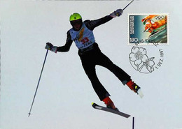 ► NAGANO 長野市 - Ski Slalom - 1998 Winter Olympics Jeux Olympiques - Maximum Card  (Vaduz 1.80) - Hiver 1998: Nagano