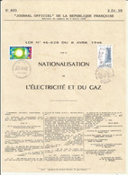 FEUILLET SOUVENIR  50 ANS D'EDF 2 TP CACHET TOULOUSE 06/04/1996. - Documents Of Postal Services