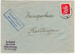 DR 1943, Landpost Stpl. HOLZELFINGEN über Reutlingen Auf Förster Brief M. 12 Pf. - Ohne Zuordnung