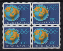2859 Yugoslavia 1977 Olympic Week, Block Of 4 MNH - Unused Stamps