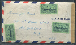 MARTINIQUE - N° 150 (3) + 185 / LETTRE AVION ( COURRIER & PHOTO) DE FORT DE FRANCE LE 5/11/1944 POUR USA + CENSURE - TB - Lettres & Documents