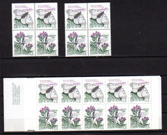 Suède 1987,papillon Vlinder Schmetterlingen, Farfale, Fleurs De Prairies, 4x 1406a** + C 1406**, (37,80 Sek), C: 22,50 € - Otros & Sin Clasificación