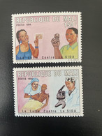 Mali 1994 Mi. 1323 - 1324A Fight Against AIDS Lutte Contre Le SIDA Maladie Health 2 Val. MNH** - Mali (1959-...)