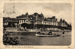 CPA AK GENEVE Quai Du Léman Et Hotel Bellevue SWITZERLAND (705358) - Bellevue