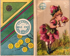 1 Calendrier 1882  Clark's Mile-End Spool Cotton  Girl Dressed Like Strawberry - Formato Piccolo : ...-1900