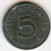 Allemagne Germany 5 Reichspfennig 1942 B J 370 KM 100 - 5 Reichspfennig