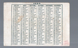 Lille (59 Nord)  Chromo Calendrier 1888 Jh LERVILLES (PPP28184) - Tamaño Pequeño : ...-1900