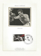 CARTE MAXIMUM THEME BOXE  MARCEL CERDAN  PREMIER JOUR 19/10/1991. - Boxe