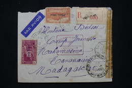 RÉUNION - Enveloppe En Reco. De St Denis Pour Madagascar En 1943 Avec Contrôle, Affranchissement France Libre - L 94638 - Lettres & Documents