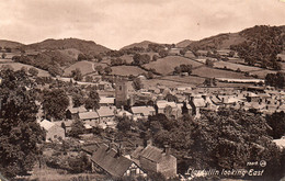 LLANFYLLIN LOOKING EAST OLD B/W POSTCARD WALES - Montgomeryshire