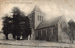 LLANWRTYD WELLS ABERGWESSIN CHURCH OLD B/W POSTCARD WALES - Breconshire