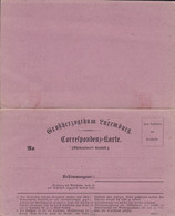 Grossherzogthum Luxembourg Correspondenz-Karte (Rückantwort Bezahlt) (Unused) (2 Scans) - Altri & Non Classificati
