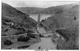 PENYGAREG DAM OLD B/W POSTCARD WALES - Radnorshire