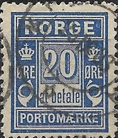 NORWAY 1889 Postage Due - 20ore - Blue FU - Usados