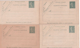 1904/1917 - TYPE SEMEUSE 15c - 4 CARTE-LETTRES NEUVES DATES 452 414 551 ET 703 - - Cartoline-lettere