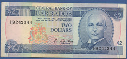 BARBADOS - P.36a –  2 DOLLARS ND (1986) - CIRCULATED - Printer  De La Rue, London - Serie H9242344 - Barbades